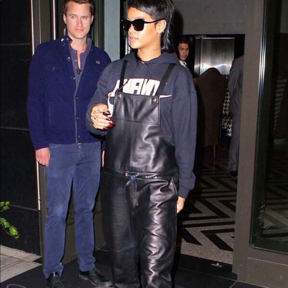 Elizabeth & James Black Leather Overalls